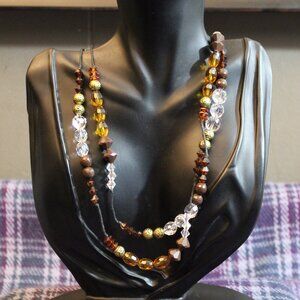 NWT Cookie Lee Glass Faceted Beaded Extra Long Cord Necklace